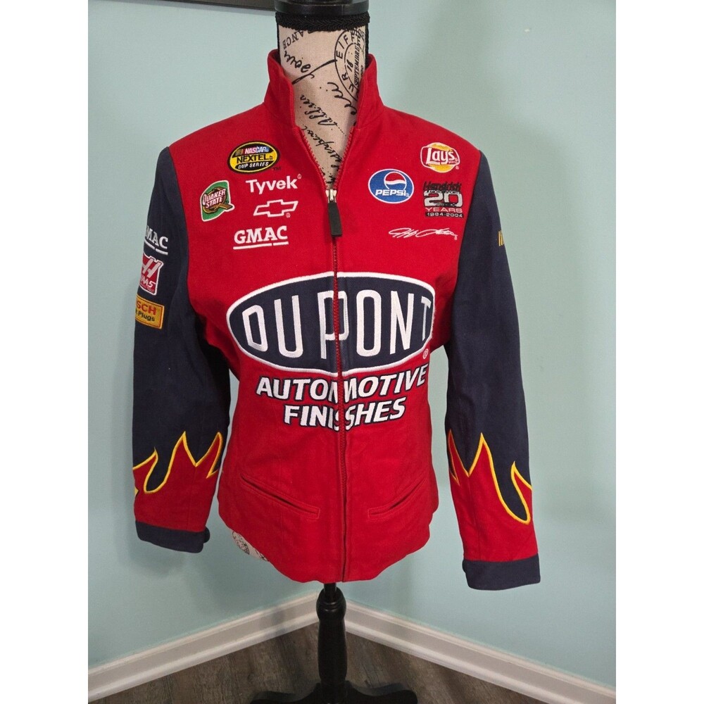 Jeff Gordon Dupont Jacket Racing Flames Chase Authentics NASCAR Jacket small